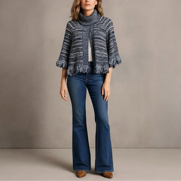 ST. JOHN Lofty Floats Boucle Knit Fringe Jacket - Picture 1 of 10